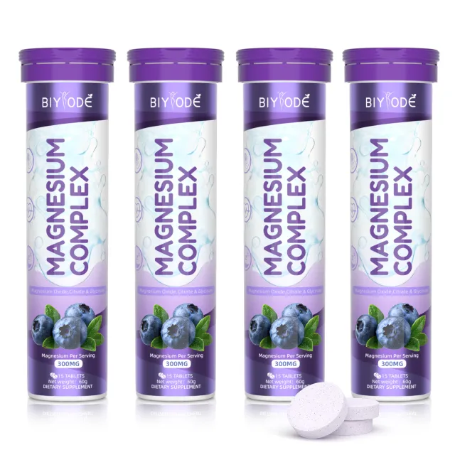 Custom Branding Service BIYODE Magnesium Complex Effervescent Tablets 300mg Portable Daily Magnesium Original - Shop at LoveMi