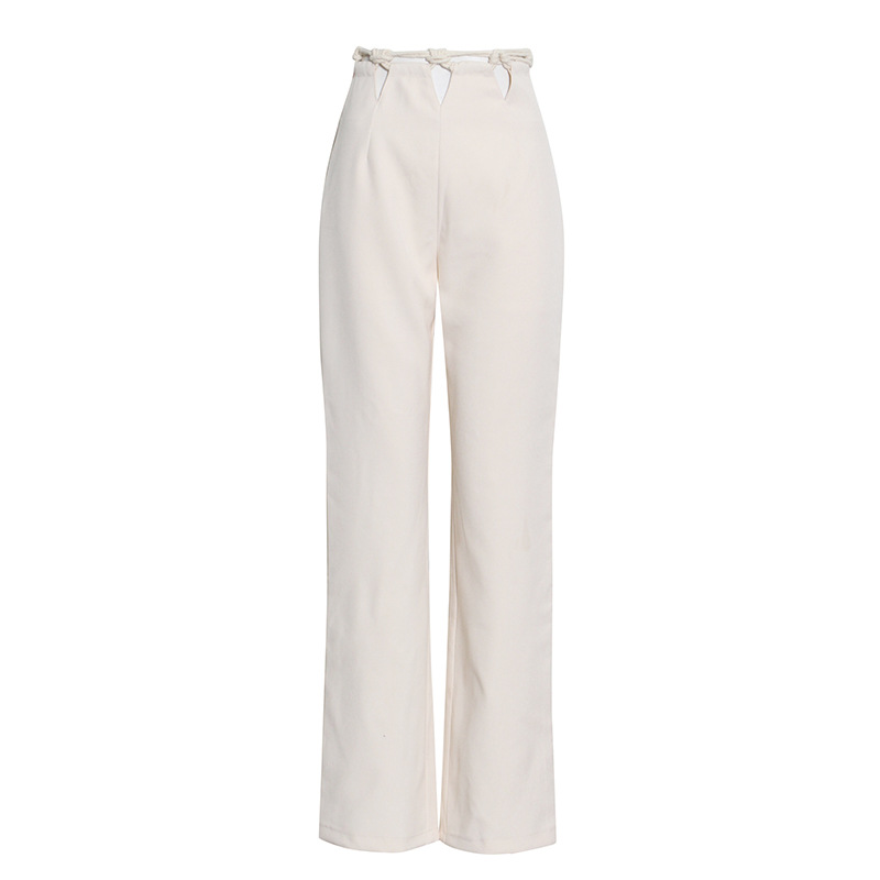 Woven Stitching Statement One-button Cropped Blazer Pants