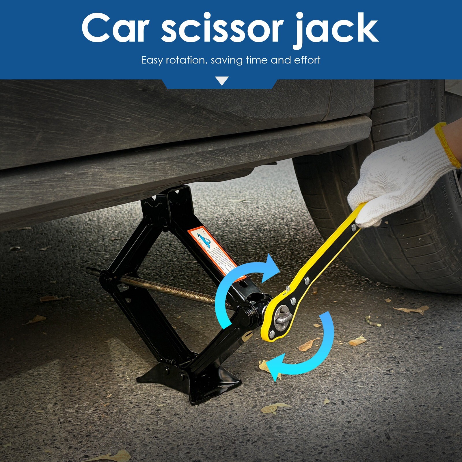 Scissor Jack Set 3 Ton Car Auto Kit With Hand Crank Wrench Lug UK — image 9