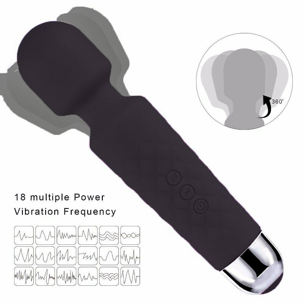 20 Speed Handheld Massager Wand Vibrating Massage Magic Full Body Therapy Motor