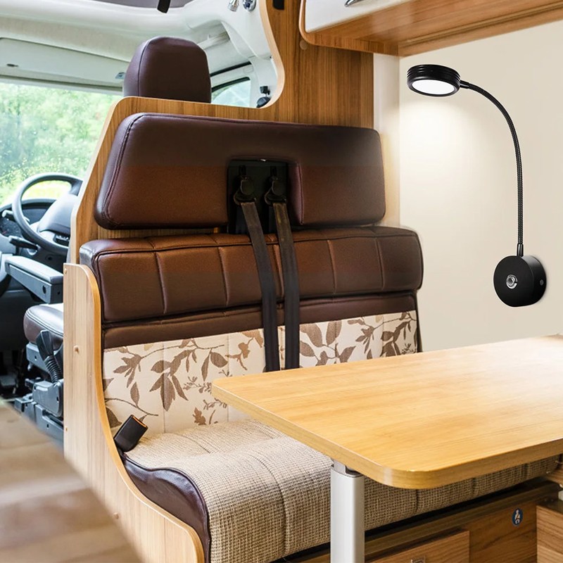 12V LED Touch Dimmable USB Spot Reading Light Motorhome Campervan Caravan Boat — image 3