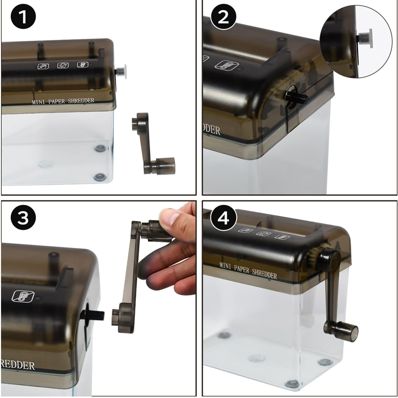 Portable A6 A4 Paper Hand Shredder Manual Straight Cut Home Office — image 3