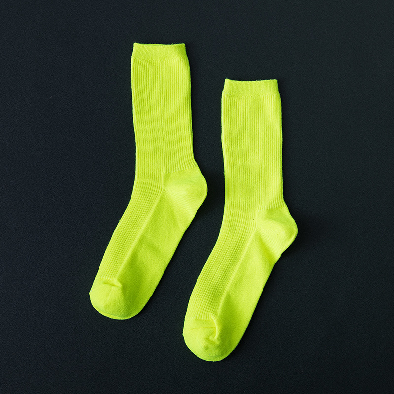 Medium Tube Long Tube Fluorescent Candy Color Socks