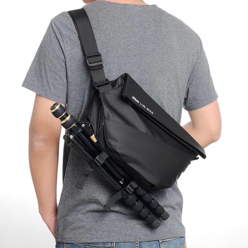 Men's Functional Camera Crossbody Bag Waterproof Ipad Multifunctional Chest Bag Men's Personal Shoulder Bag Stand Messenger Bags,Random Letters, Or Possibly None