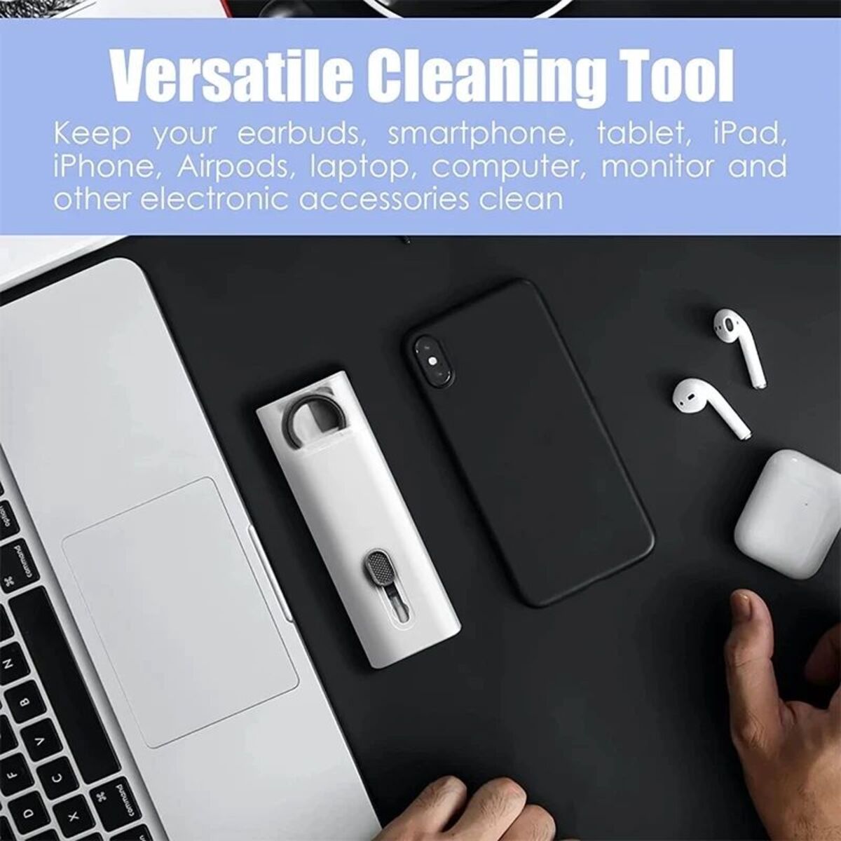 7 In 1 Computer Keyboard Cleaner Brush Kit Earphone Cleaning Pen For Headset Keyboard Cleaning Tools Cleaner Keycap Puller Kit — foto 9