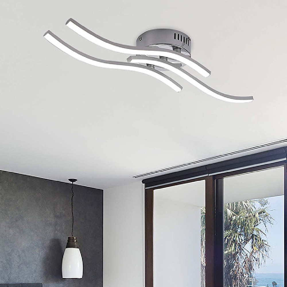 Title 5, Nordic Three Wave Ceiling Lamp Simple Modern Be...