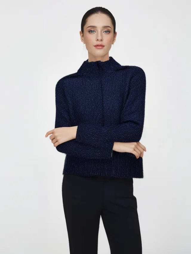 Elegant Warmth Oversized Turtleneck Sweater For Modern Women Blue - Shop at LoveMi