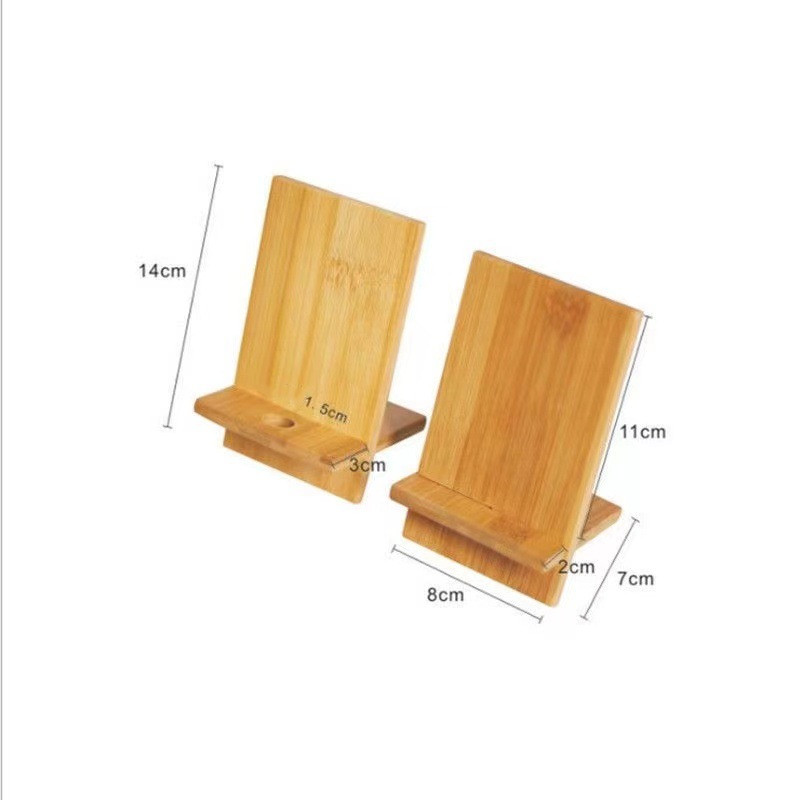 Desktop Bamboo Phone Holder Charging - Image 3