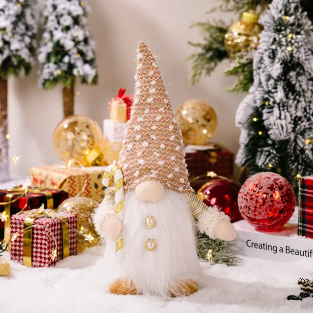Christmas Fabric Decorative Faceless Doll Ornament Christmas Decorations Lighted Crutches - Shop at LoveMi