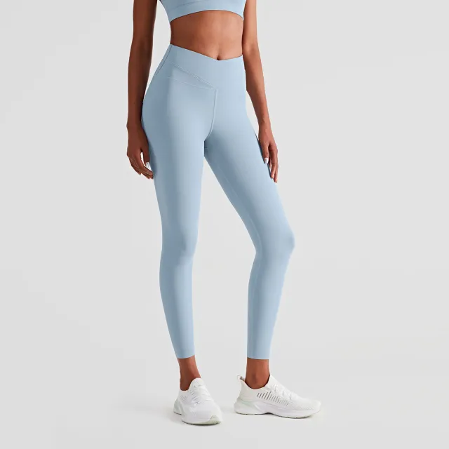 Double layer Belly Tightening High waisted Peach Hip Fitness Pants Denim Chambray - Shop at LoveMi