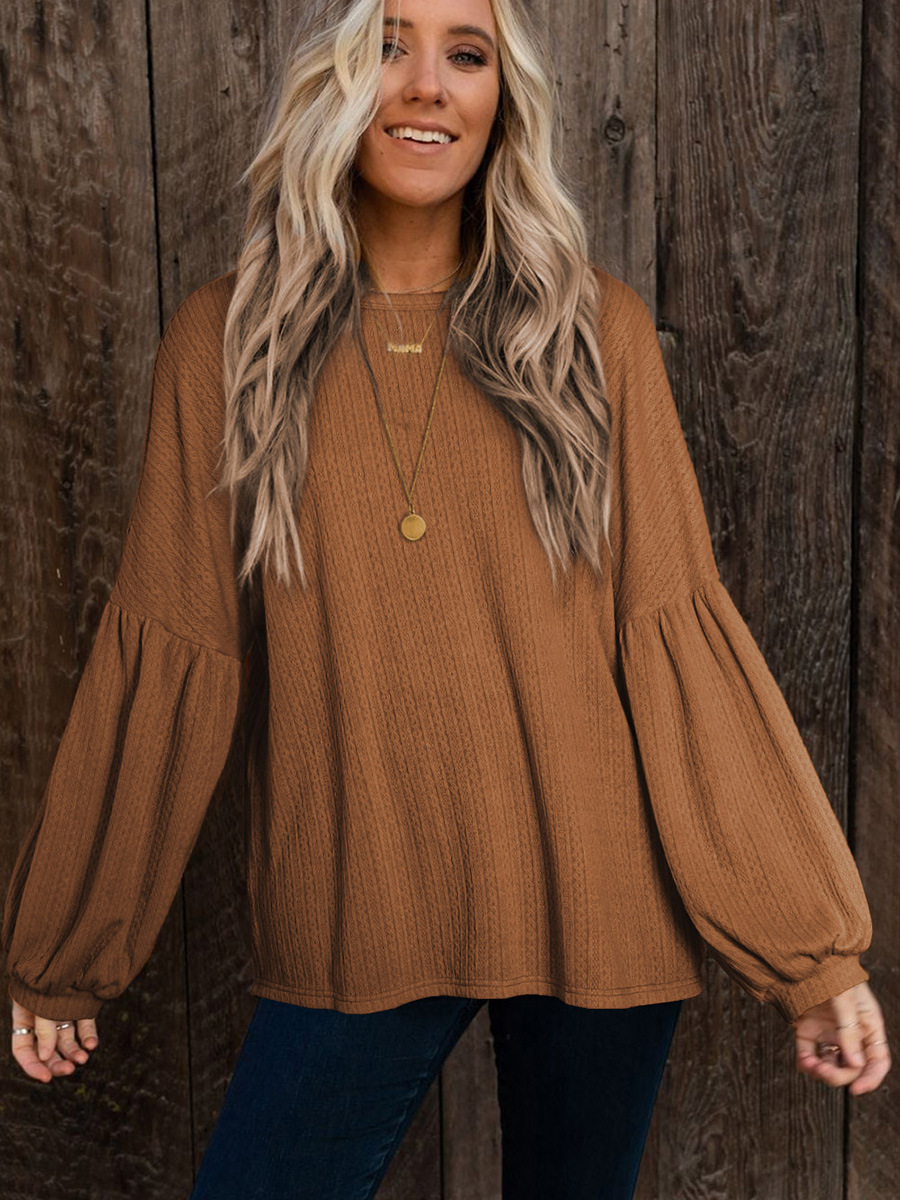 Women's European And American Loose Casual Style Puff Sleeve Top