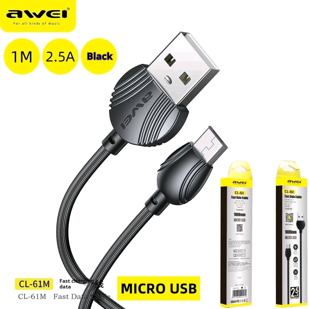 AWEI Android MICRO-USB Cable 1m – Black