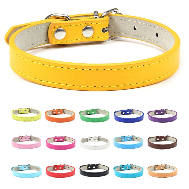 Title 15, Durable and comfortable PU leather pet collar, ...