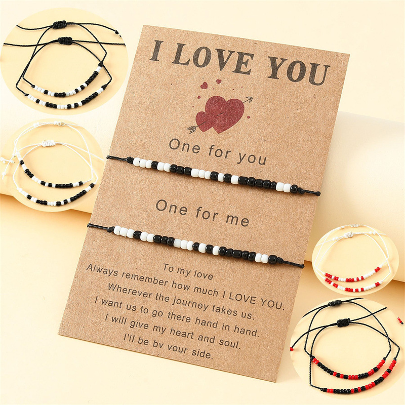 Title 2, Two-pack Couple Bracelet Paper Kami Beads