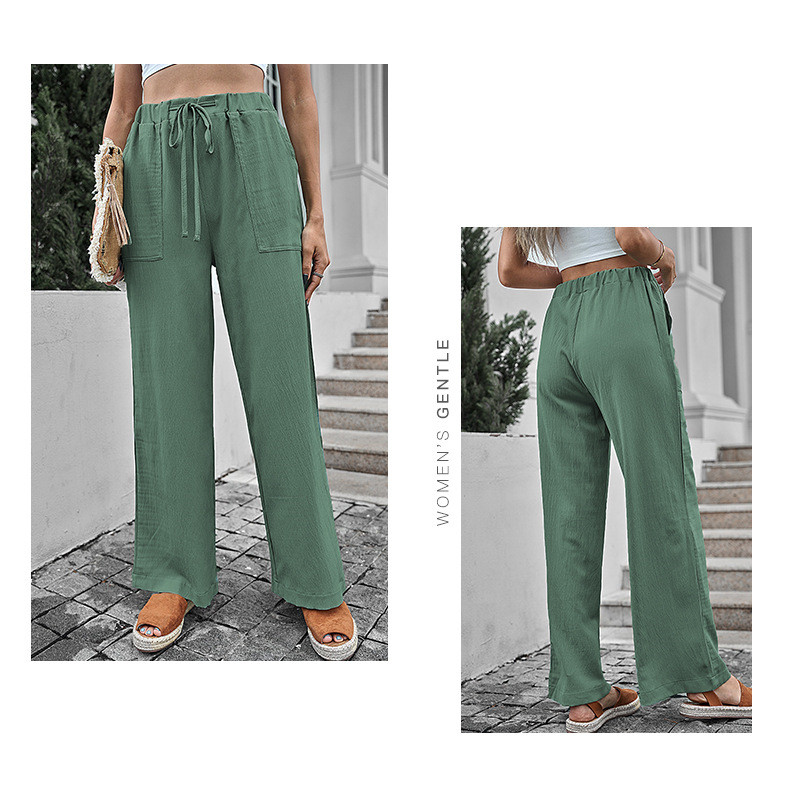 Title 6, Damen Loose Long Trousers in Uni-Farbe mit Kord...