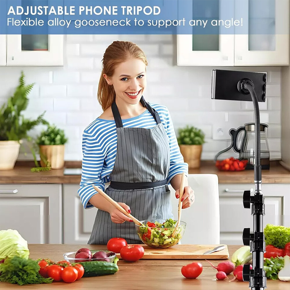 190CM Tall Flexible Phone Tripod With Gooseneck Heavy Duty