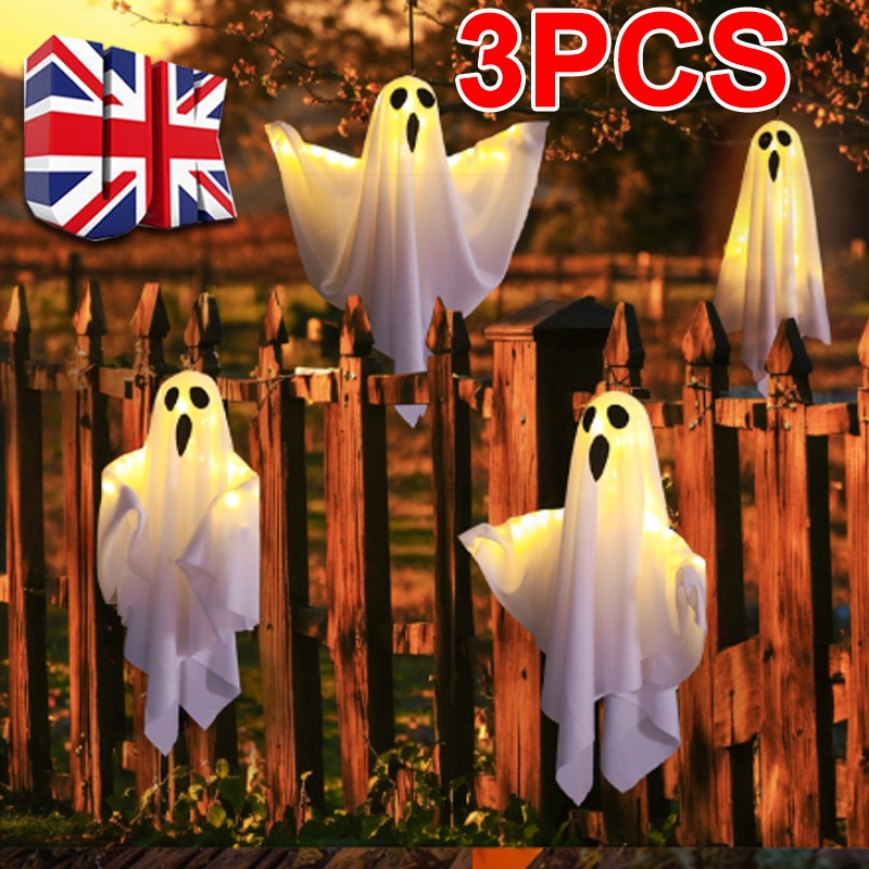 Halloween Glowing Ghost Light Outdoor Decor Garden Prop Party Home Hanging — image 3