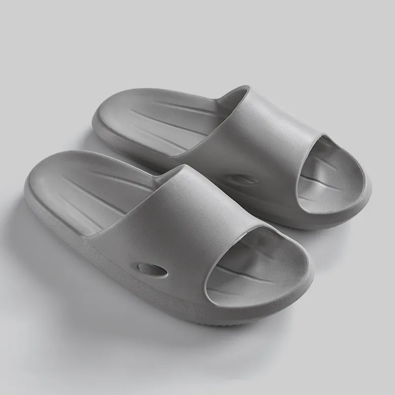 Soft Bottom Bathroom Couple Home Slippers - Gray
