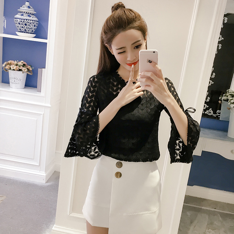 Title 2, Temperament Three-quarter Sleeve Chiffon Shirt ...