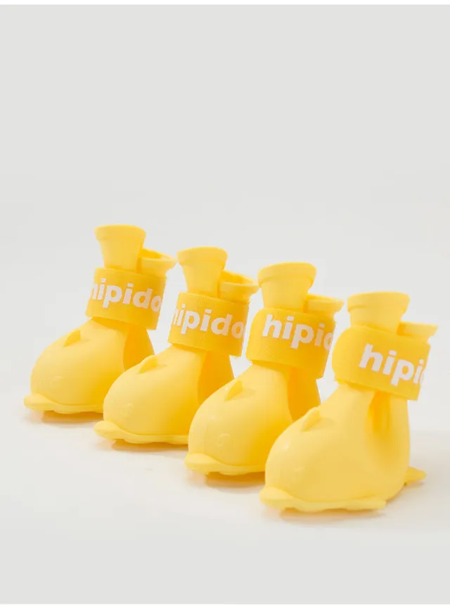 Jelly Rain Boots 4 Waterproof Foot Covers Yellow - Shop at LoveMi