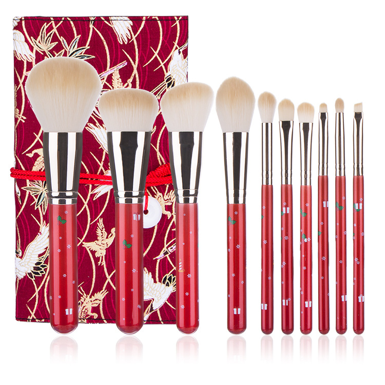 Christmas Portable Makeup Brush With Red Handle - Shop at LoveMi