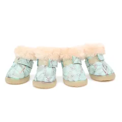 New Puppy Dog Winter Warm Comfortable Cotton Shoes - Light Blue - View 1