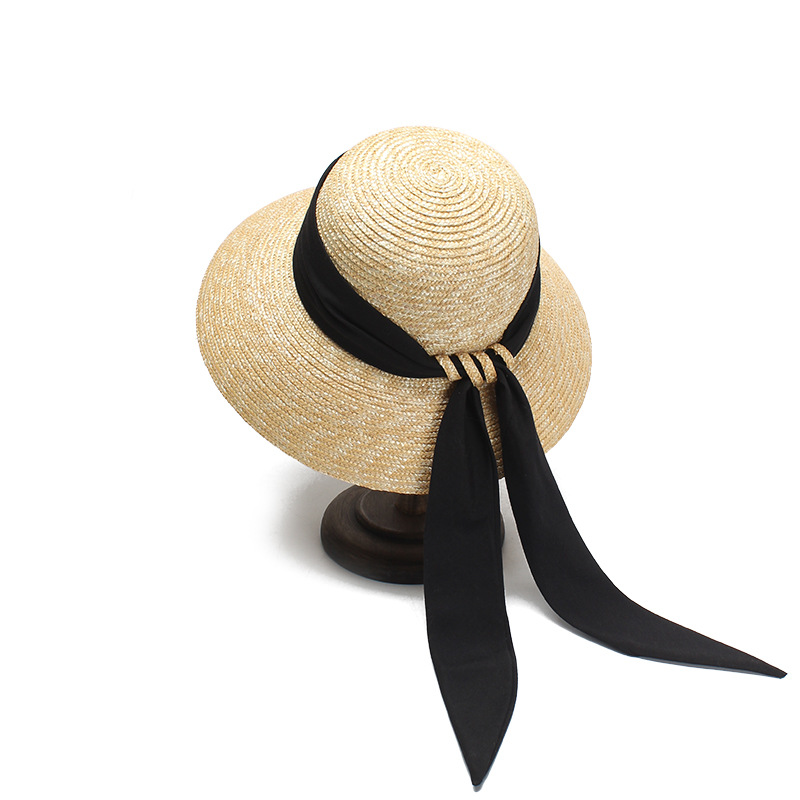Women's Summer Dome Bow Ribbon Straw Hat