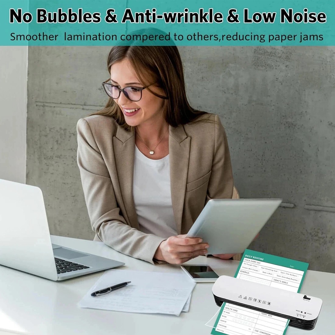 A4 Thermal Laminator Laminating Machine With 15 Thermal Laminating Pouches