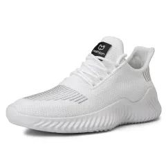 Large Size Men's Shoes, Breathable Sports Shoes, Ultra-light Running Shoes, New Style - White - View 1