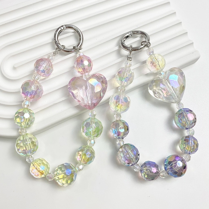 Faceted UV Acrylic Heart Beads, Iridescent AB Color Love Charms With Vertical Hole For DIY Jewelry Making, Bracelets, Necklaces & Keychains, Mixed Pastel Colors