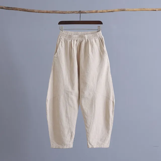 Articulated Women's Solid Zen Meditation Pants Crude Hemp L - Shop at LoveMi