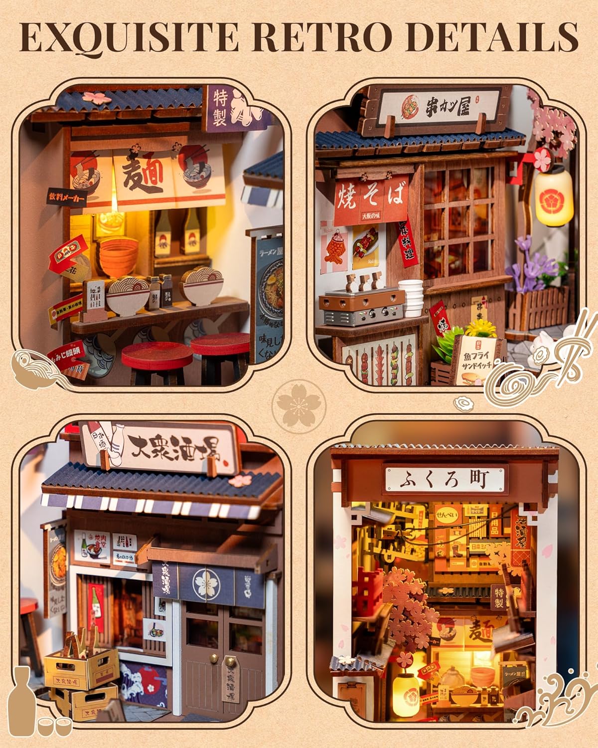 Rolife Cherry Blossom Sake Street Book Nook view 2