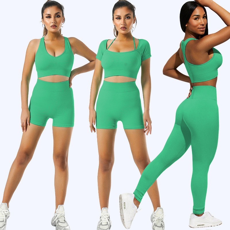Yoga Wear Suit Running Sports Vest Beautiful Back Zipper Long Sleeve Peach Hip Fitness Shorts
