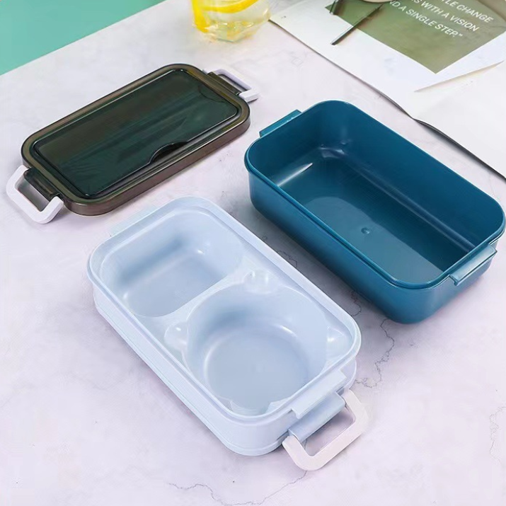 Double-layer Lunch Box, Japanese-style Compartments Lunch Box With Tableware, Student And Office Worker Sealed Bento Box, Lunch Box Can Be Printed With Logo — foto 3