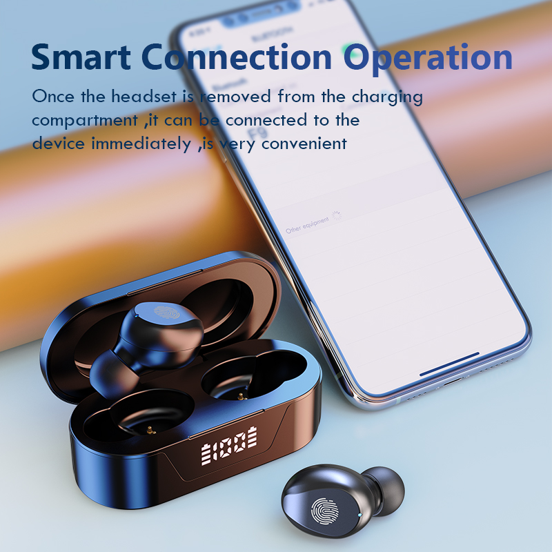 Private Model Mini Bluetooth Headset With Battery Display Touch - Image 7