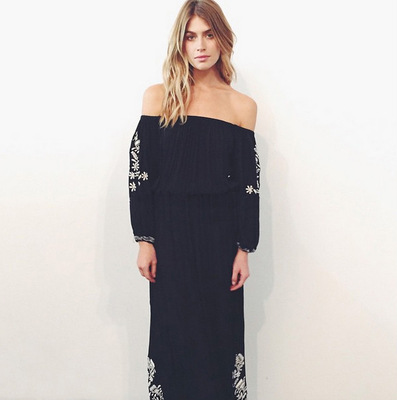 Off-the-Shoulder Maxi Dress