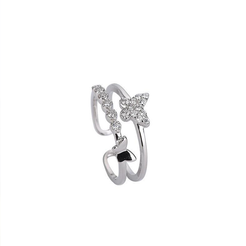 Butterfly Diamond Double Ring