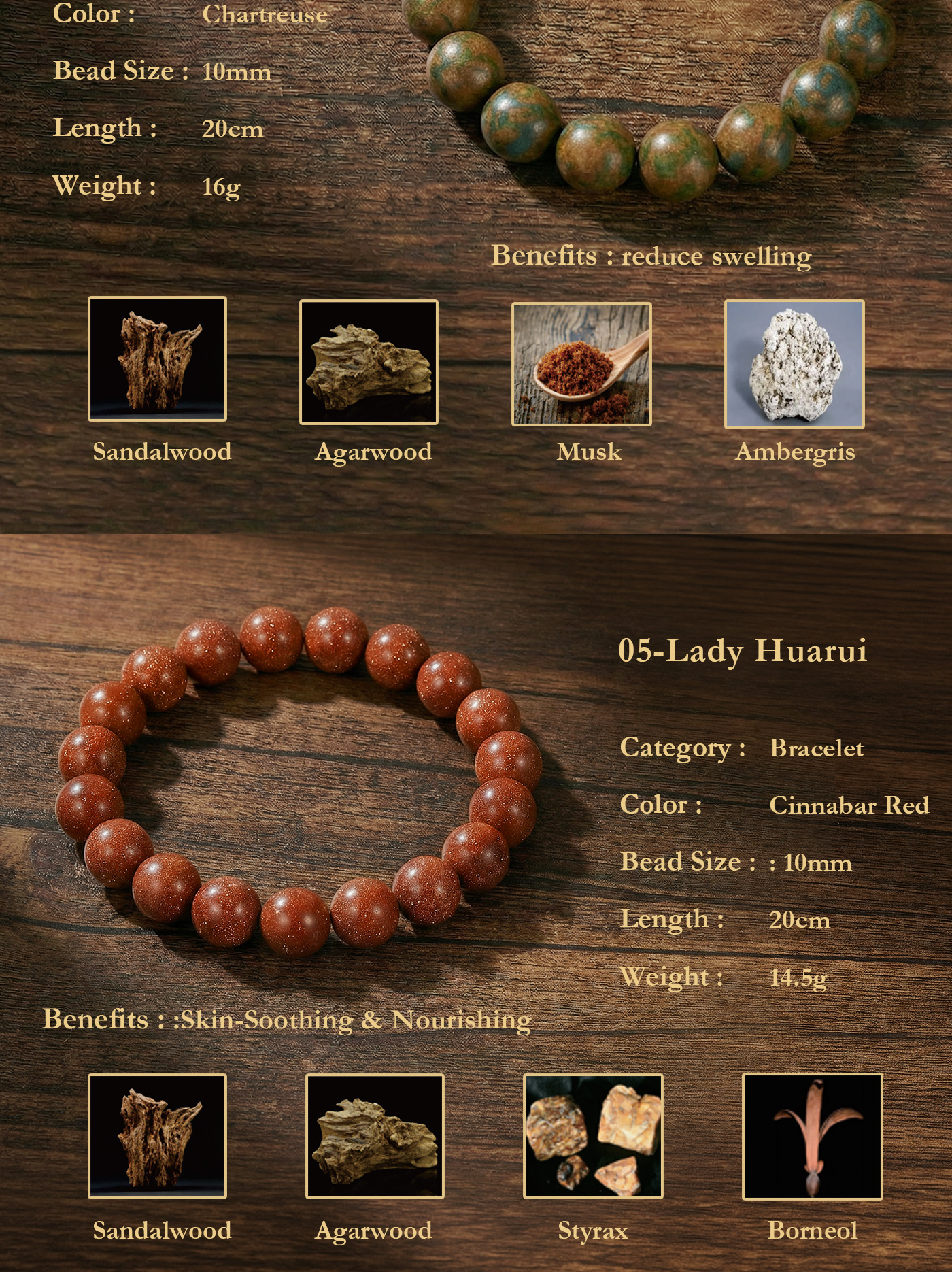 Traditional Chinese Medicine Jewelry Bead Bracelet
