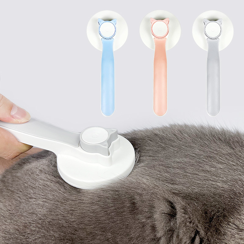 Cat grooming brush for dogs and cats, self-cleaning slicker brushes with stainless steel needle comb for pet hair removal. Self-cleaning feature for convenient grooming. Can be used as a hair remover scraper and pet grooming tool.