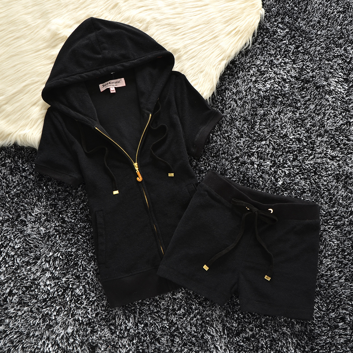 Fashion Women's Korean Style Large Size Towel Material Two-piece Suit