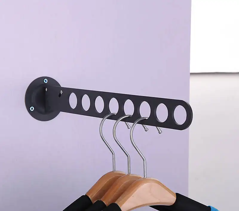 Folding Wardrobe Hanger Porous Clothes Rod Hook