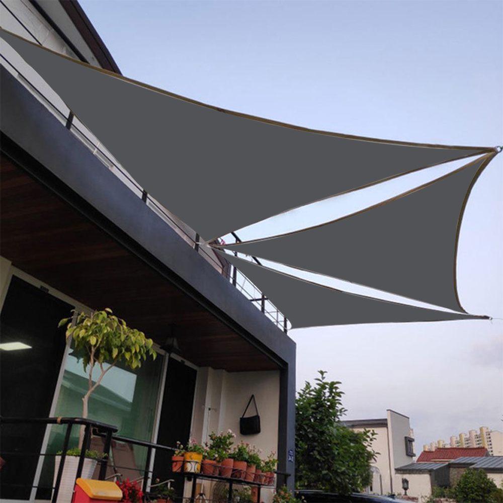 Triangle Sun Shade Sail Canopy Shelter Cover 5m Waterproof Outdoor Yard Garden — image 7