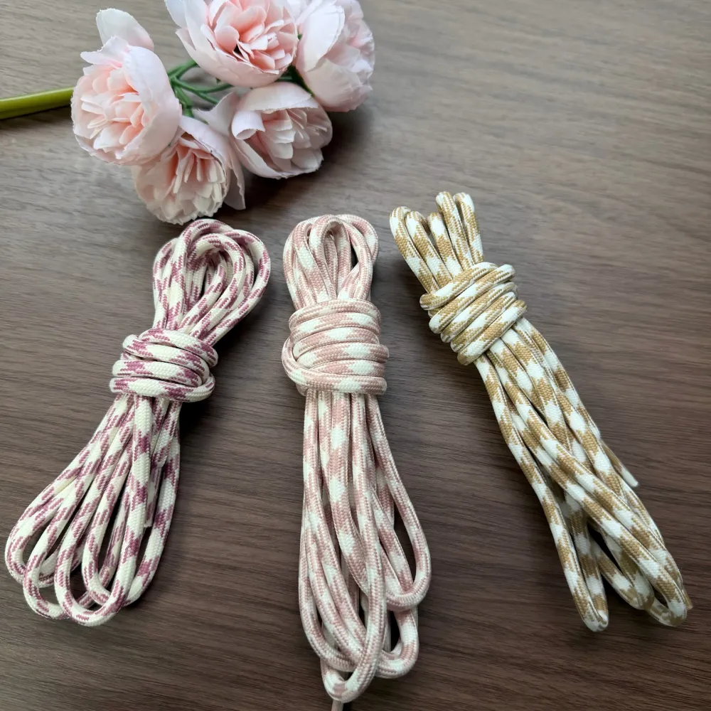 Round Houndstooth Colorful Shoelaces