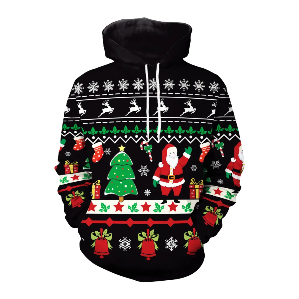 Elk Christmas Animal Print Couple Hooded Sweater - Sb101098-S
