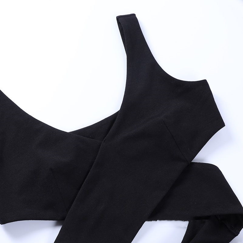 Cross Back Solid Fashion Top Cross Backless Strap Solid Color Fashion Top Women's
