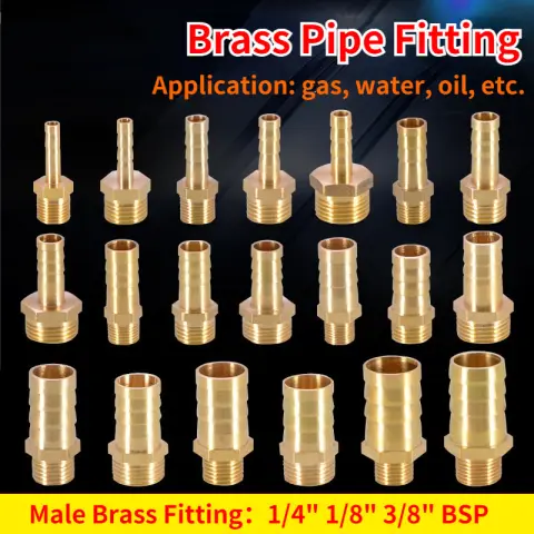 Brass Pipe Fitting Hose Barb Tail BSP Male Pagoda