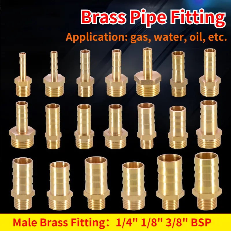 Brass Pipe Fitting Hose Barb Tail BSP Male Pagoda