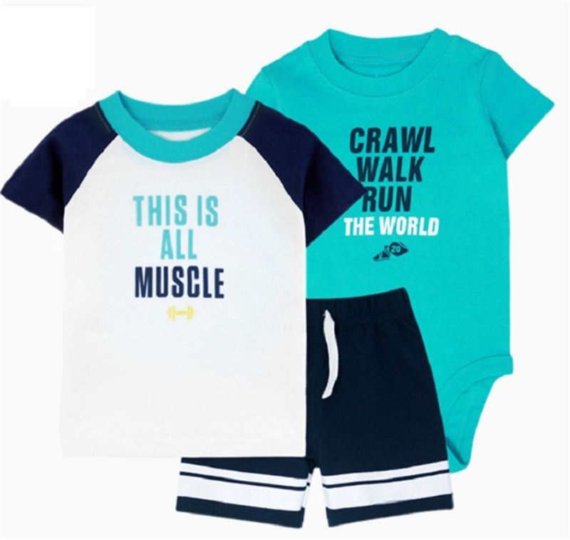 Three-piece Romper Stripe Pullover Romper