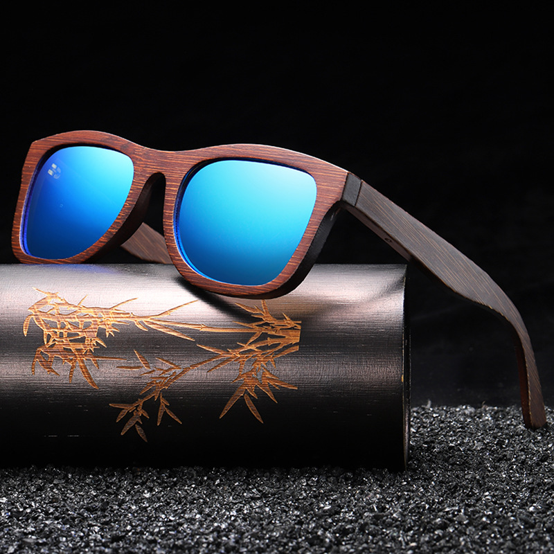 Title 1, Bamboo Wood Sunglasses Wooden Retro Polarized