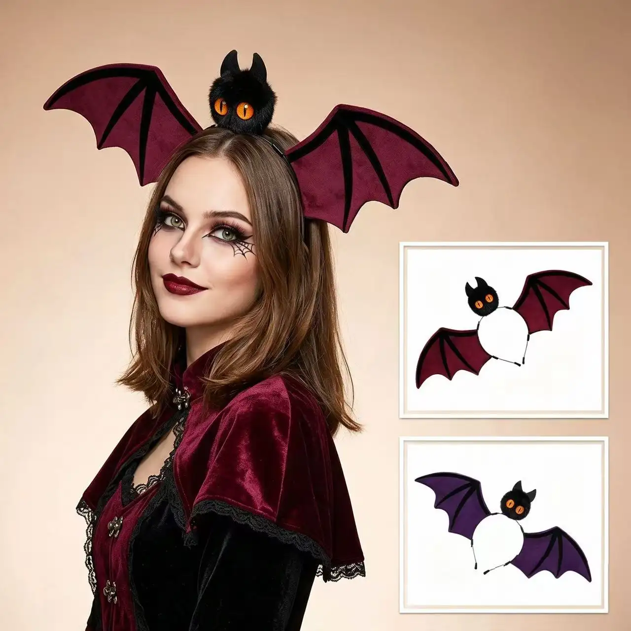 Halloween Vampire Bat Wings Headband, Funny Furry